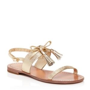 Kate Spade New York Womens La Danse Gold Leather Slingback Sandals Shoes size 8